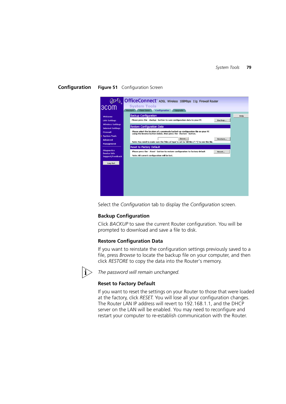 Configuration | 3Com 3CRWDR200A-75 User Manual | Page 79 / 144