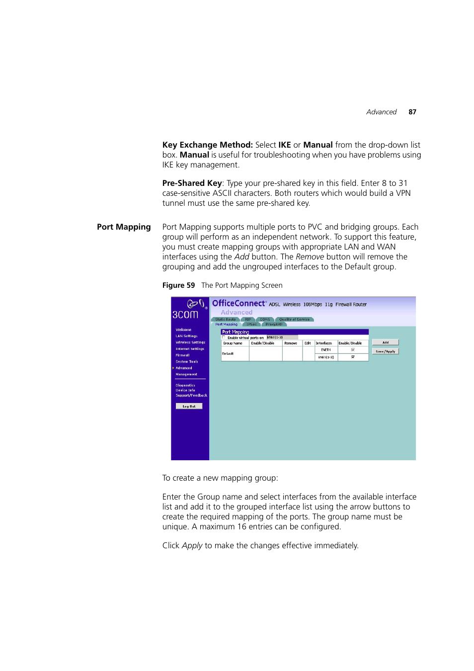 Port mapping | 3Com 3CRWDR200A-75 User Manual | Page 87 / 144