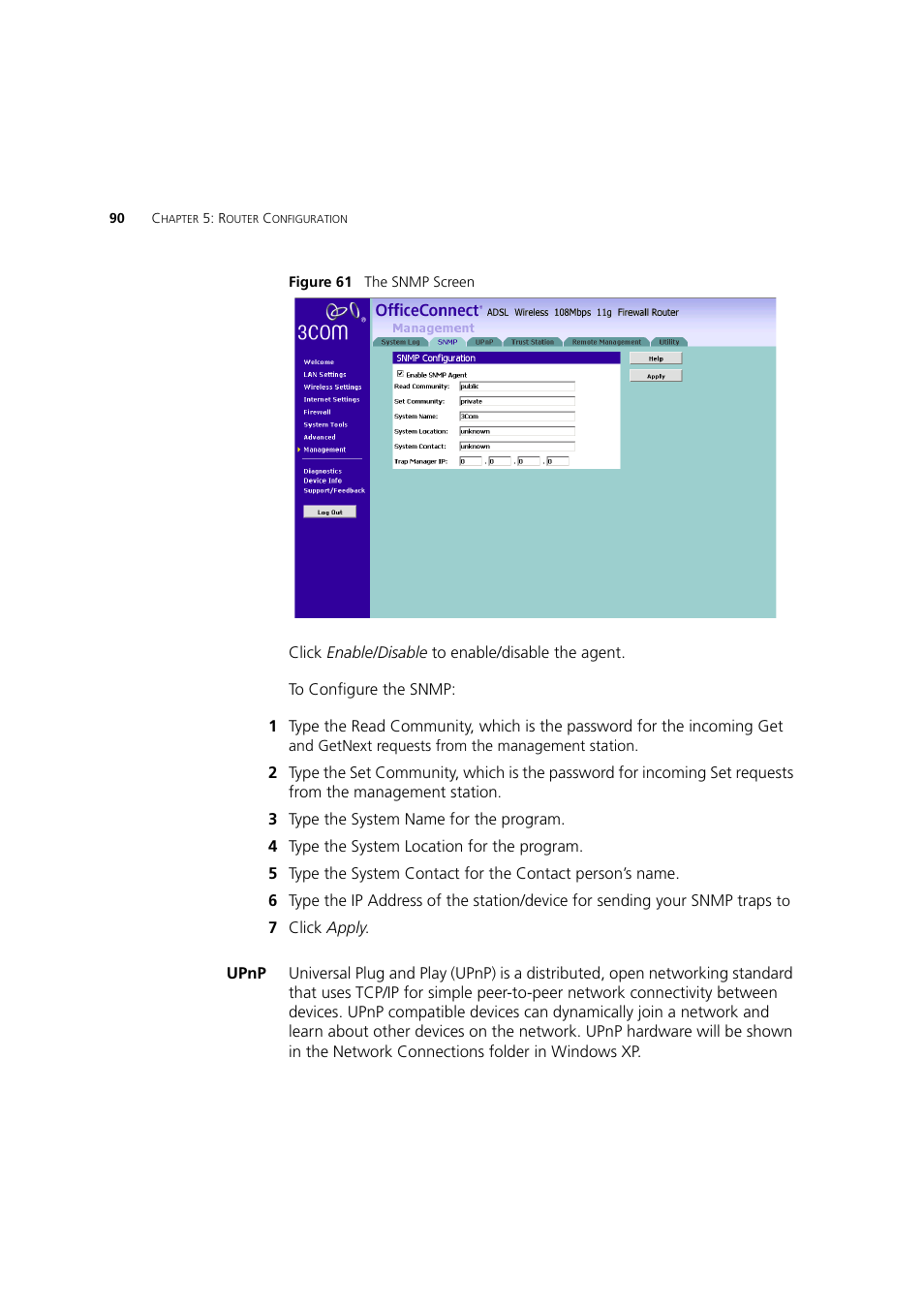Upnp | 3Com 3CRWDR200A-75 User Manual | Page 90 / 144