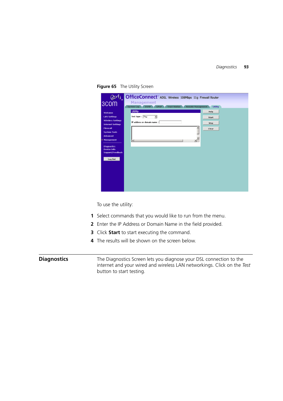 Diagnostics | 3Com 3CRWDR200A-75 User Manual | Page 93 / 144