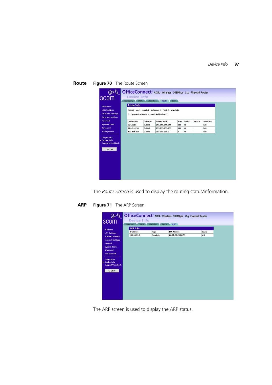 Route | 3Com 3CRWDR200A-75 User Manual | Page 97 / 144