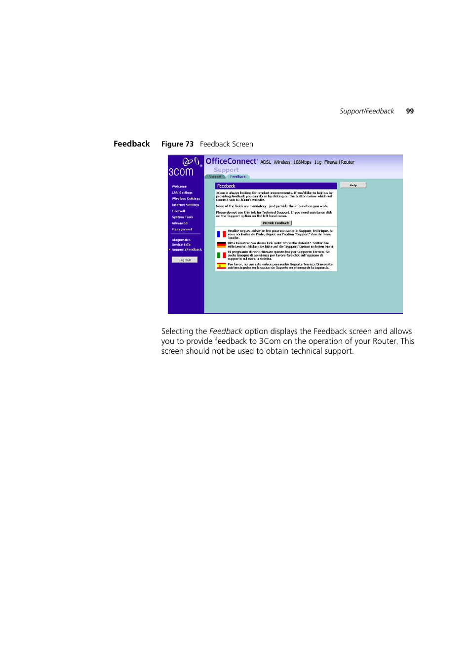 Feedback | 3Com 3CRWDR200A-75 User Manual | Page 99 / 144