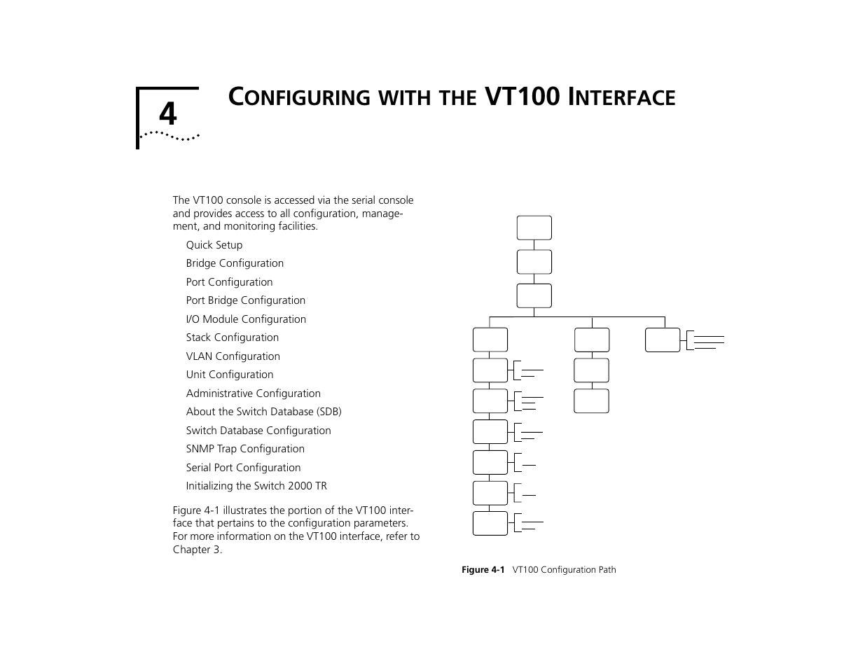 Configuring with the vt100 interface, Onfiguring, With | Vt100 i, Nterface | 3Com TR User Manual | Page 59 / 126