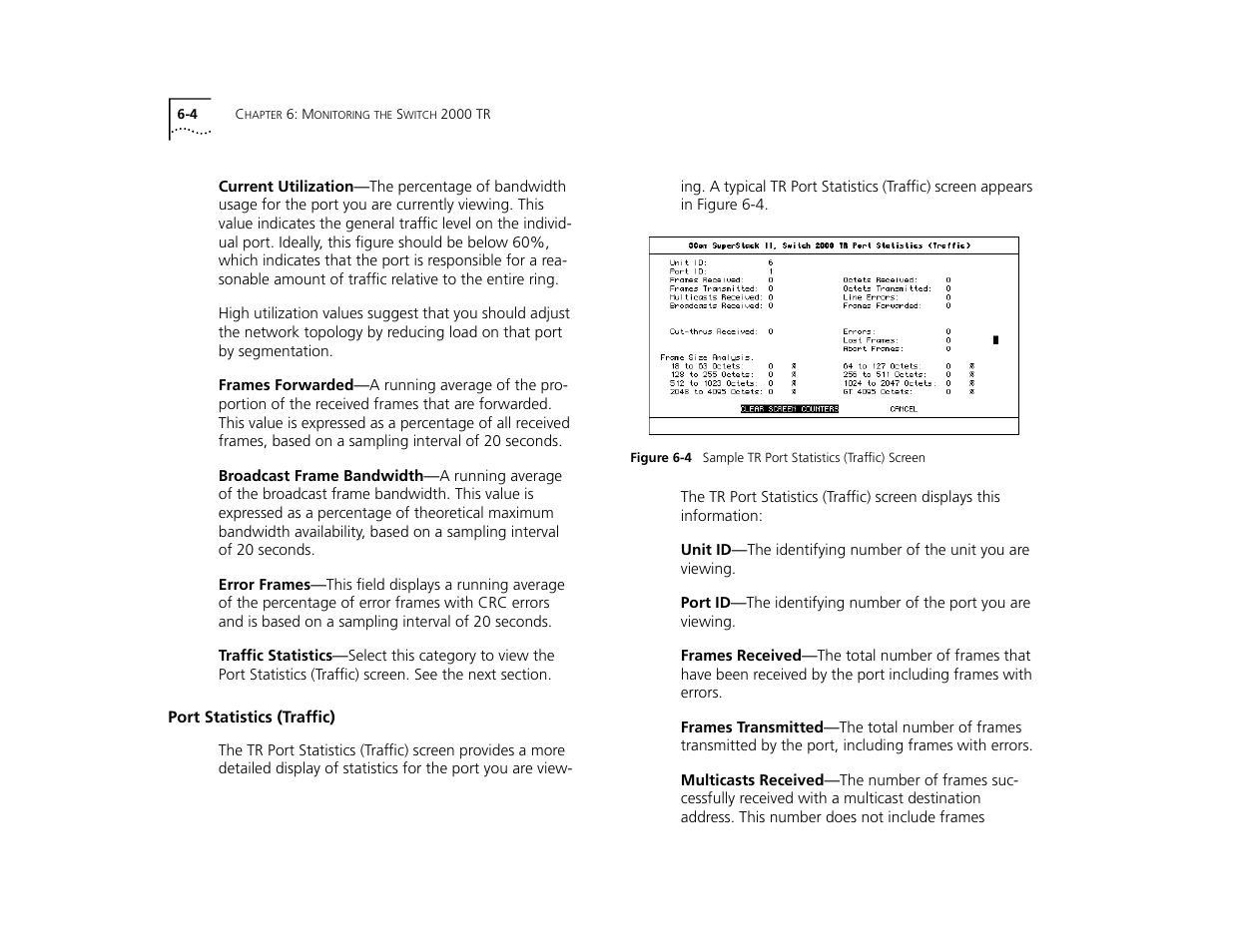 Port statistics (traffic), Port statistics (traffic) 6-4 | 3Com TR User Manual | Page 92 / 126