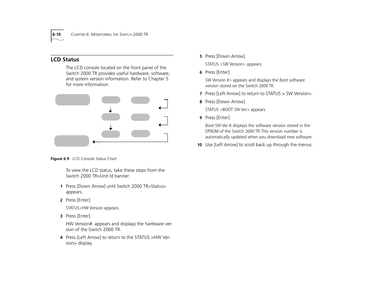 Lcd status, Lcd status 6-10 | 3Com TR User Manual | Page 98 / 126