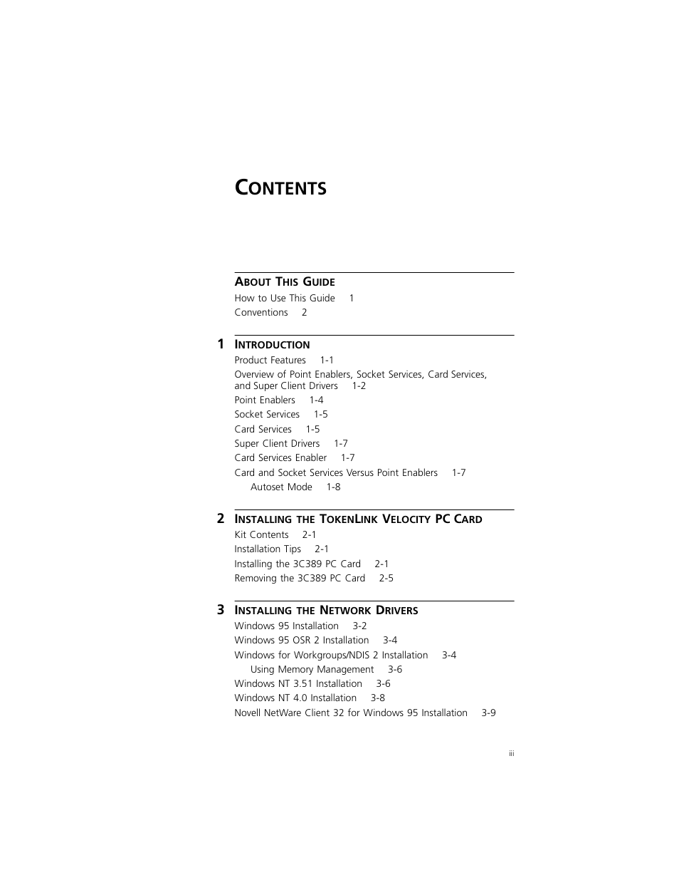 Ontents | 3Com 3C389 User Manual | Page 3 / 86