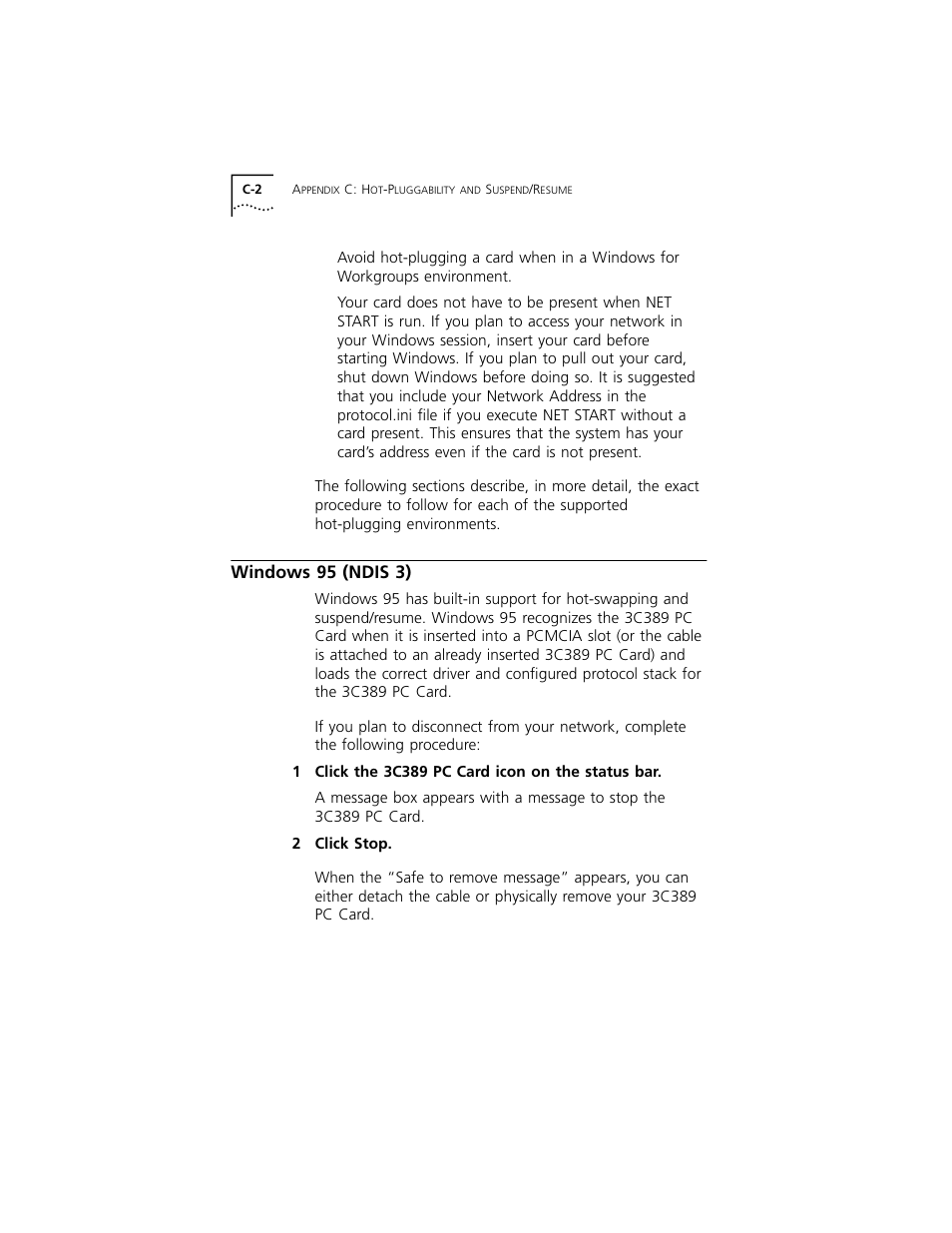 Windows 95 (ndis 3) | 3Com 3C389 User Manual | Page 72 / 86