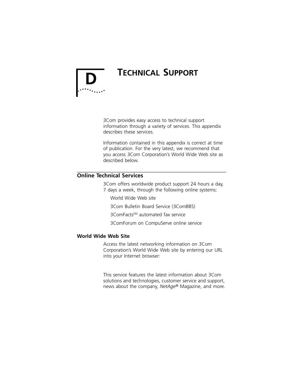 Echnical, Upport | 3Com 3C389 User Manual | Page 75 / 86