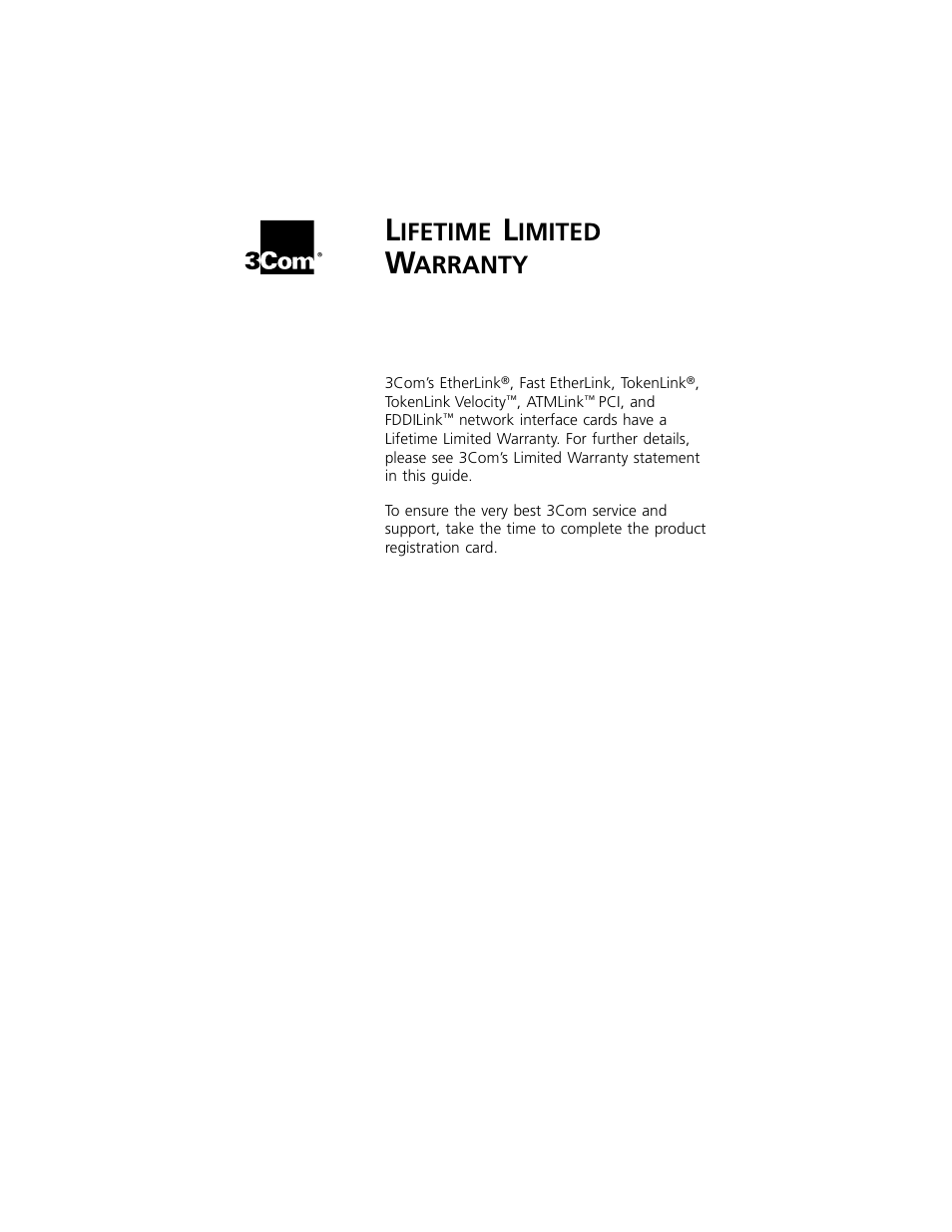 Ifetime, Imited, Arranty | 3Com 3C389 User Manual | Page 8 / 86