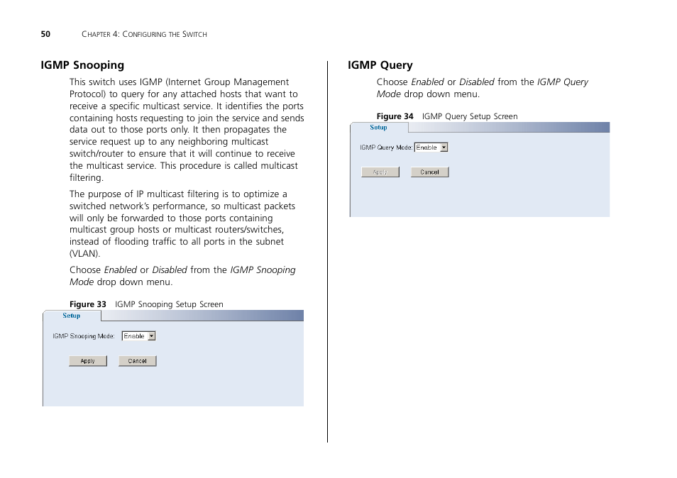Igmp snooping, Igmp query | 3Com 2226 PLUS User Manual | Page 50 / 92