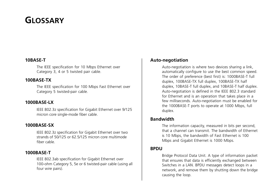 Glossary, Lossary | 3Com 2226 PLUS User Manual | Page 83 / 92