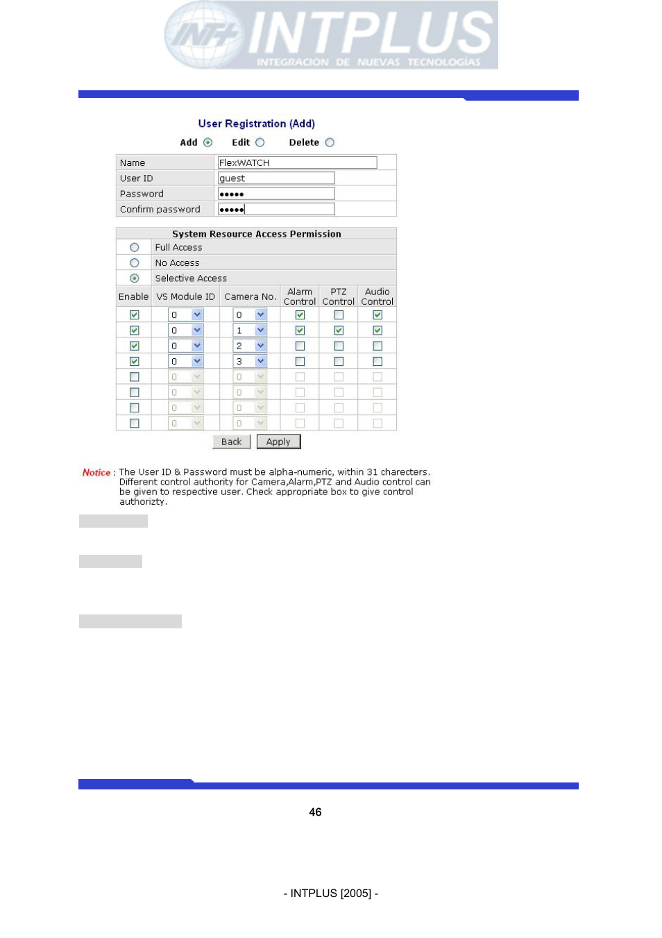 Network video server user’s manual | 3Com Network Video Server FlexWATCH 3110 User Manual | Page 46 / 105