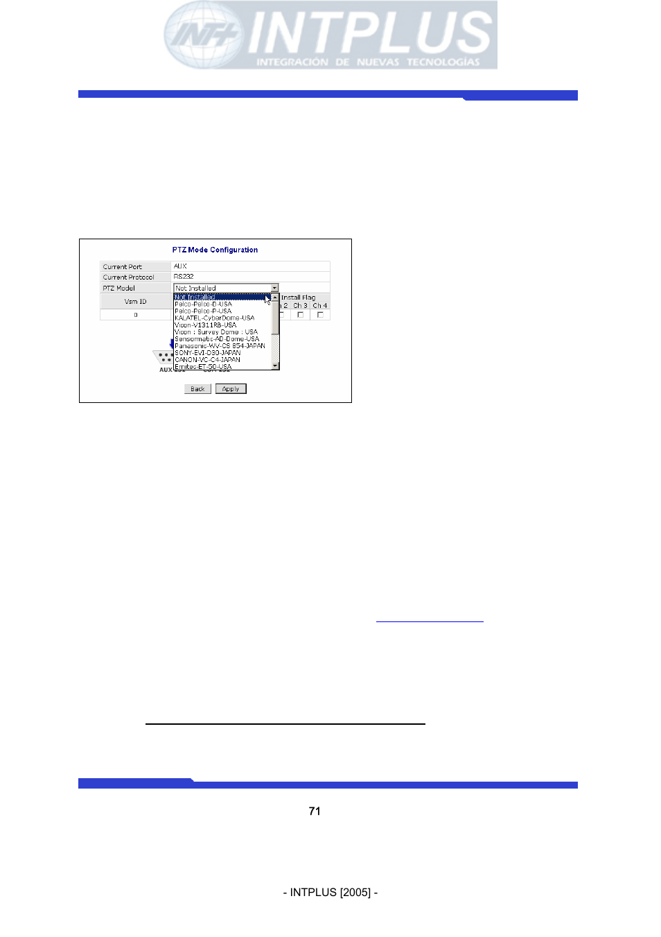 Network video server user’s manual, Supported ptz list by flexwatch, Server | 3Com Network Video Server FlexWATCH 3110 User Manual | Page 71 / 105
