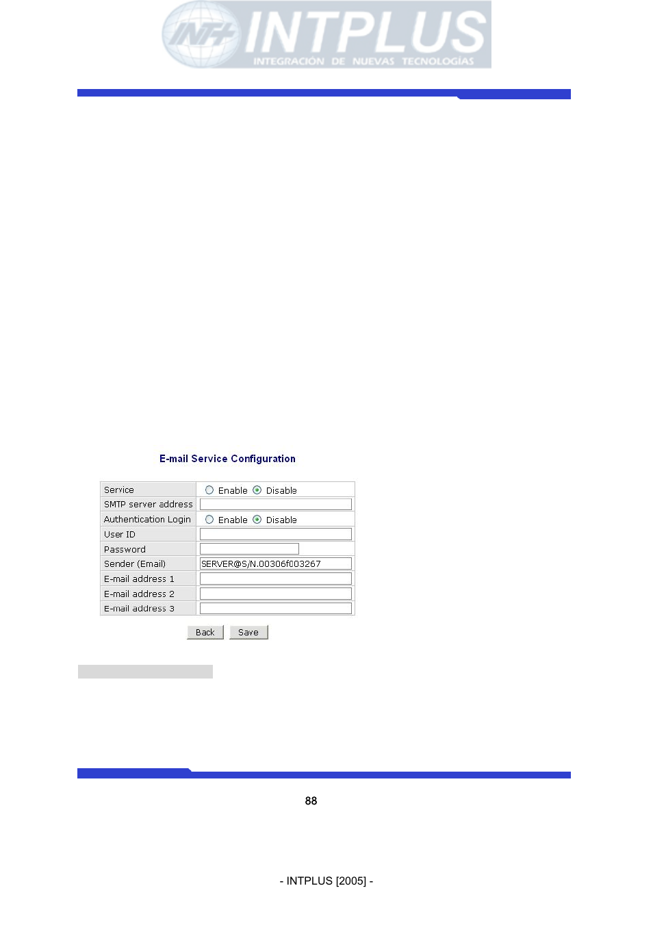 Network video server user’s manual, E-mail configuration | 3Com Network Video Server FlexWATCH 3110 User Manual | Page 88 / 105