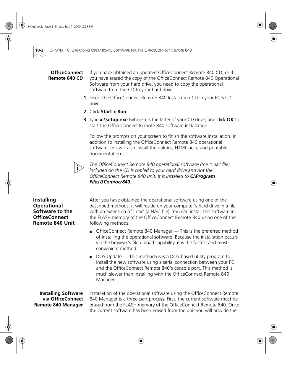 Officeconnect remote 840 cd | 3Com 3C840 User Manual | Page 116 / 222