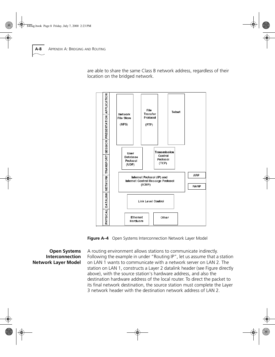 Open systems interconnection network layer model, A -8 | 3Com 3C840 User Manual | Page 170 / 222