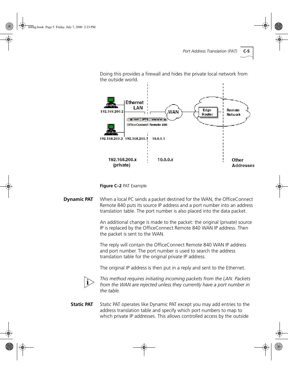 Dynamic pat, Static pat, C -5 | 3Com 3C840 User Manual | Page 187 / 222