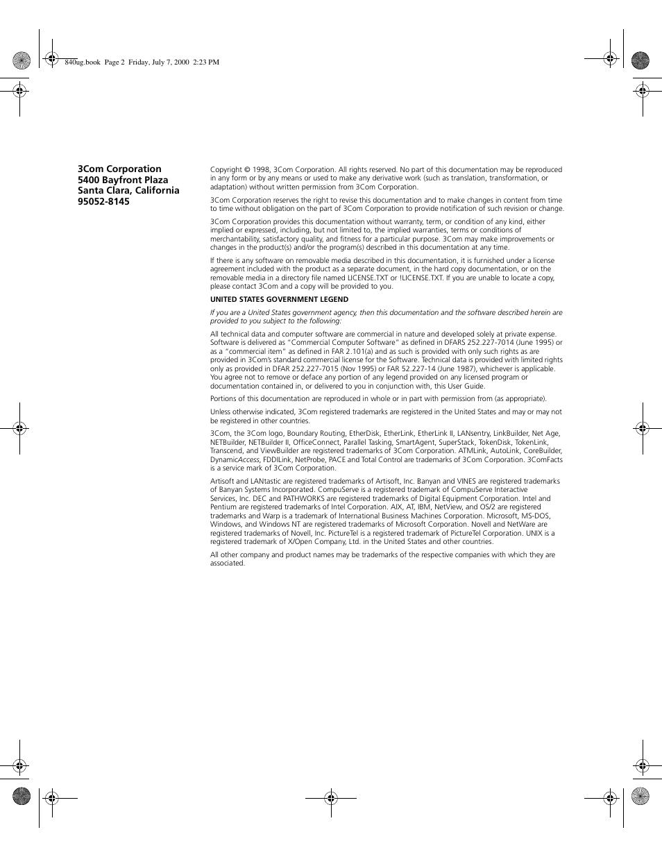 3Com 3C840 User Manual | Page 2 / 222
