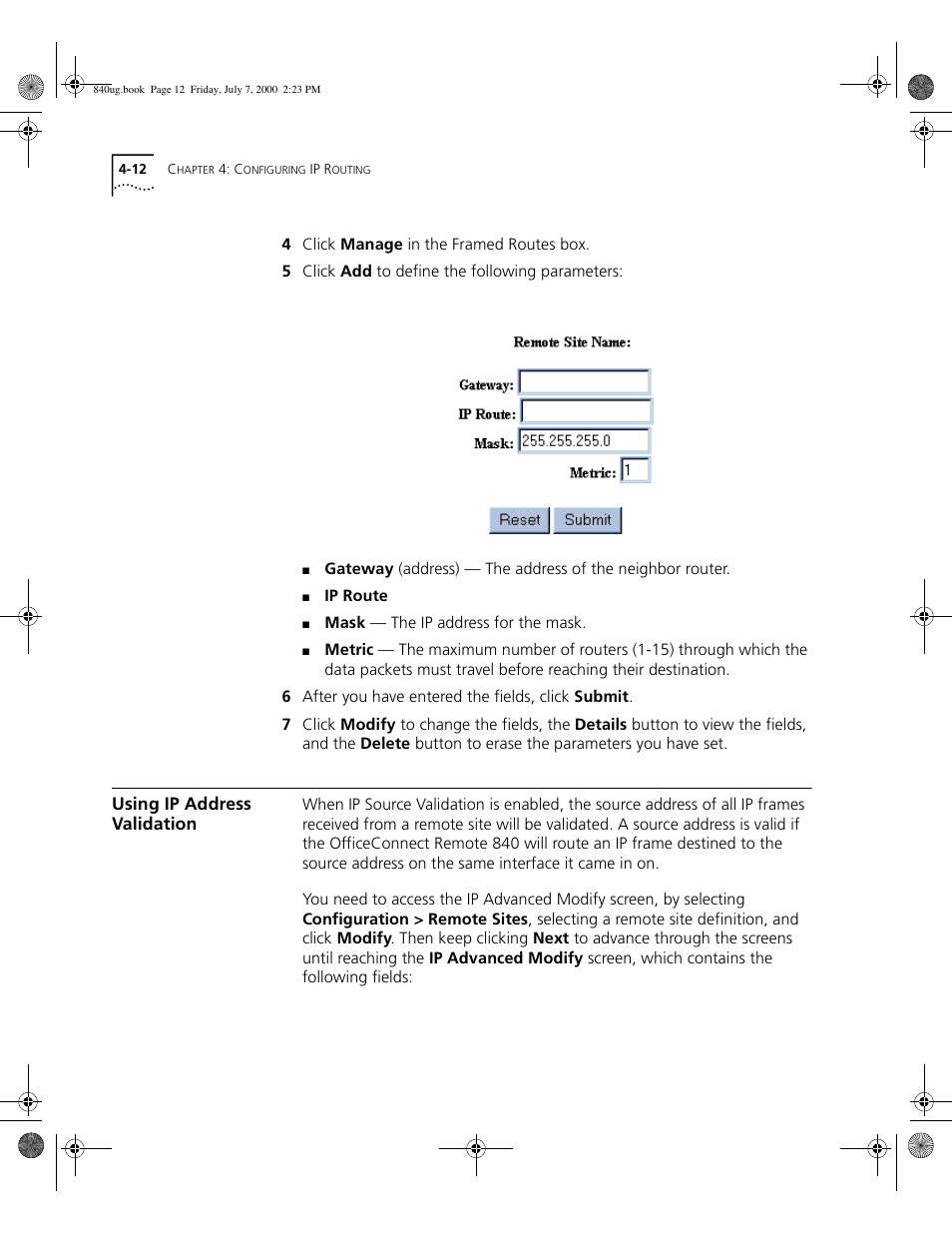 Using ip address validation, Using ip address, Validation | 3Com 3C840 User Manual | Page 66 / 222
