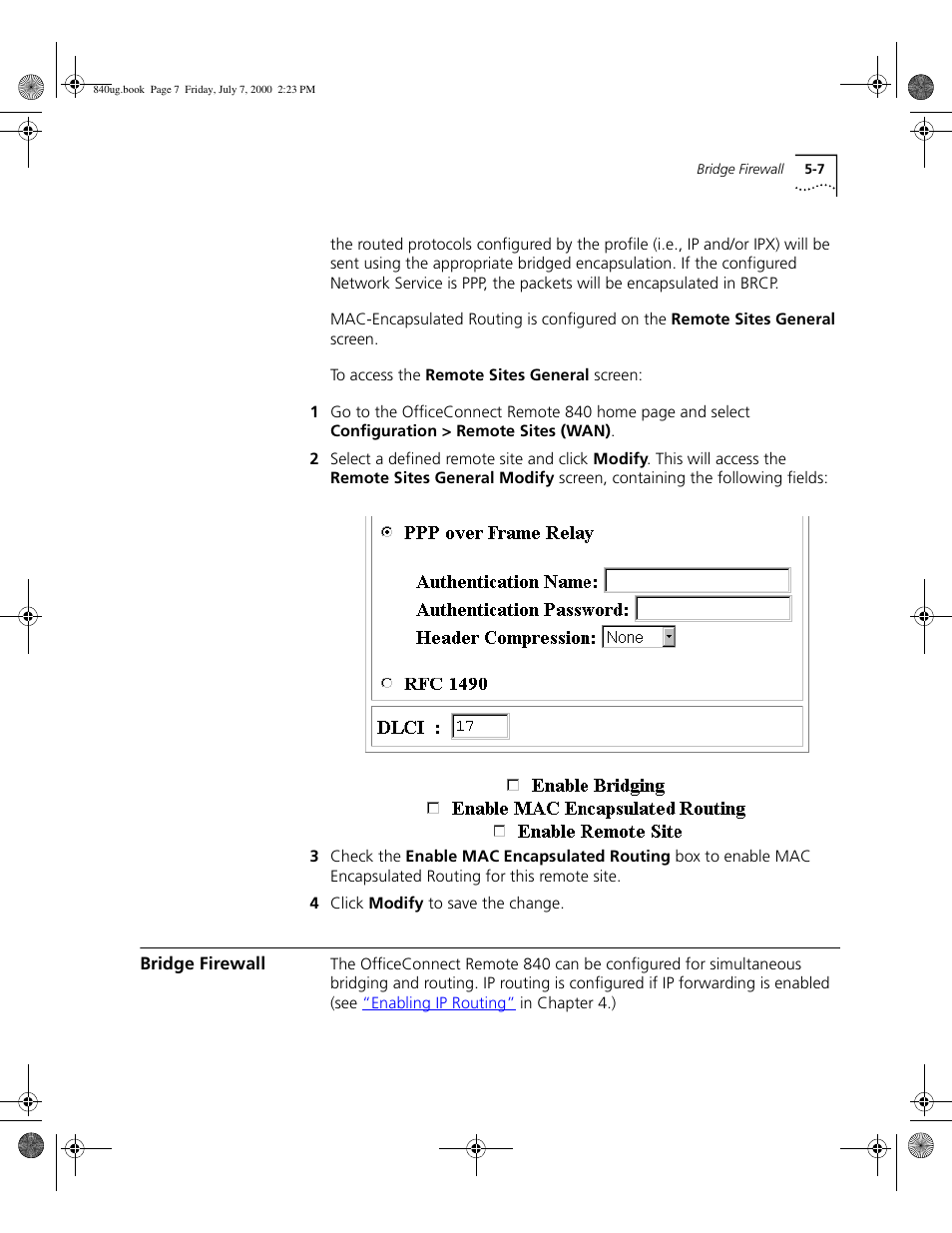 Bridge firewall | 3Com 3C840 User Manual | Page 79 / 222