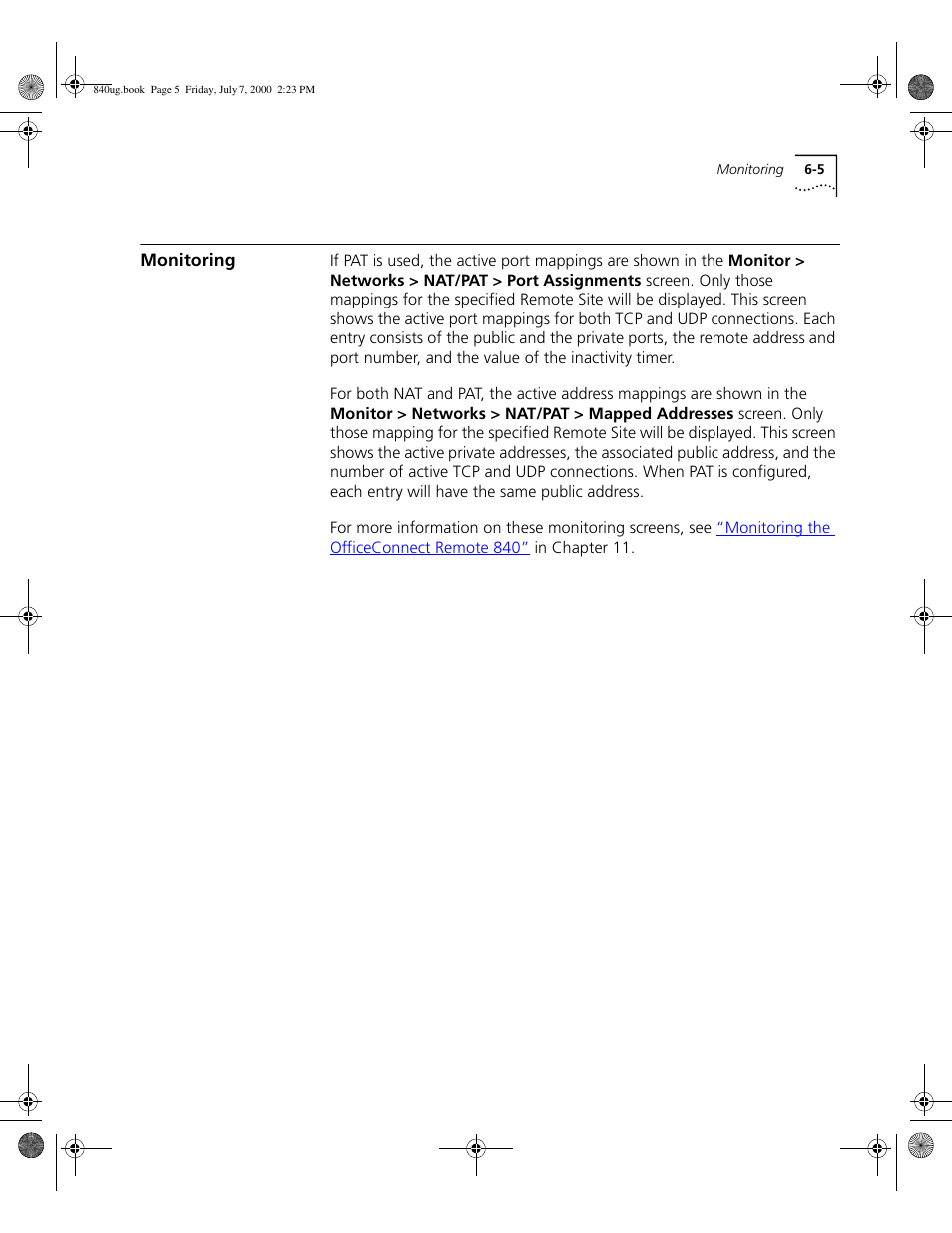 Monitoring | 3Com 3C840 User Manual | Page 89 / 222
