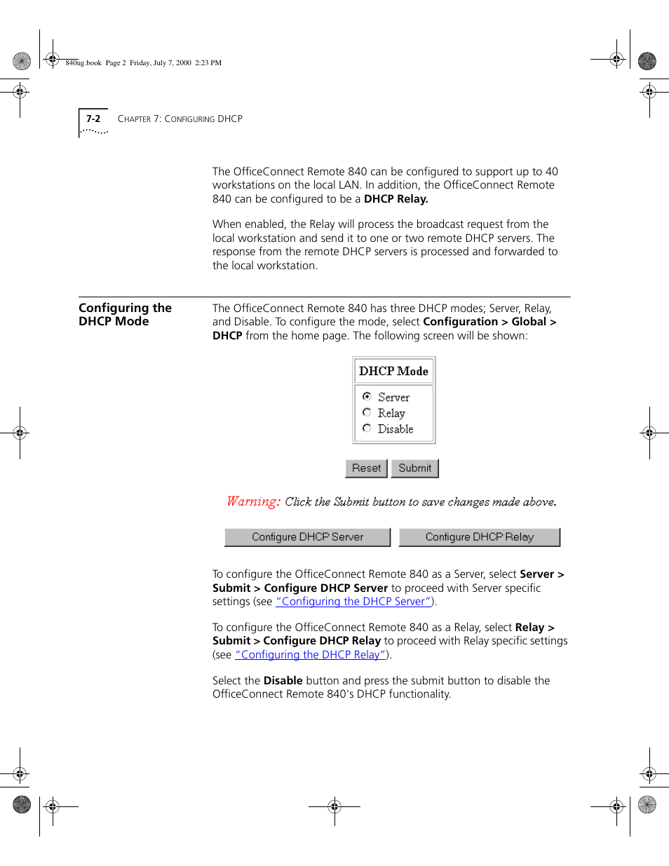 Configuring the dhcp mode | 3Com 3C840 User Manual | Page 92 / 222
