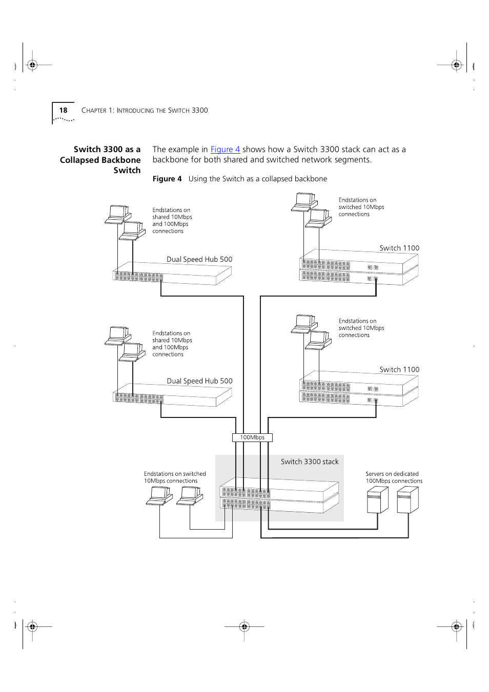 Switch 3300 as a collapsed backbone switch | 3Com 3C16980 User Manual | Page 18 / 62