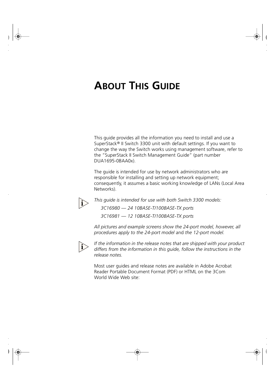 About this guide, Bout, Uide | 3Com 3C16980 User Manual | Page 7 / 62