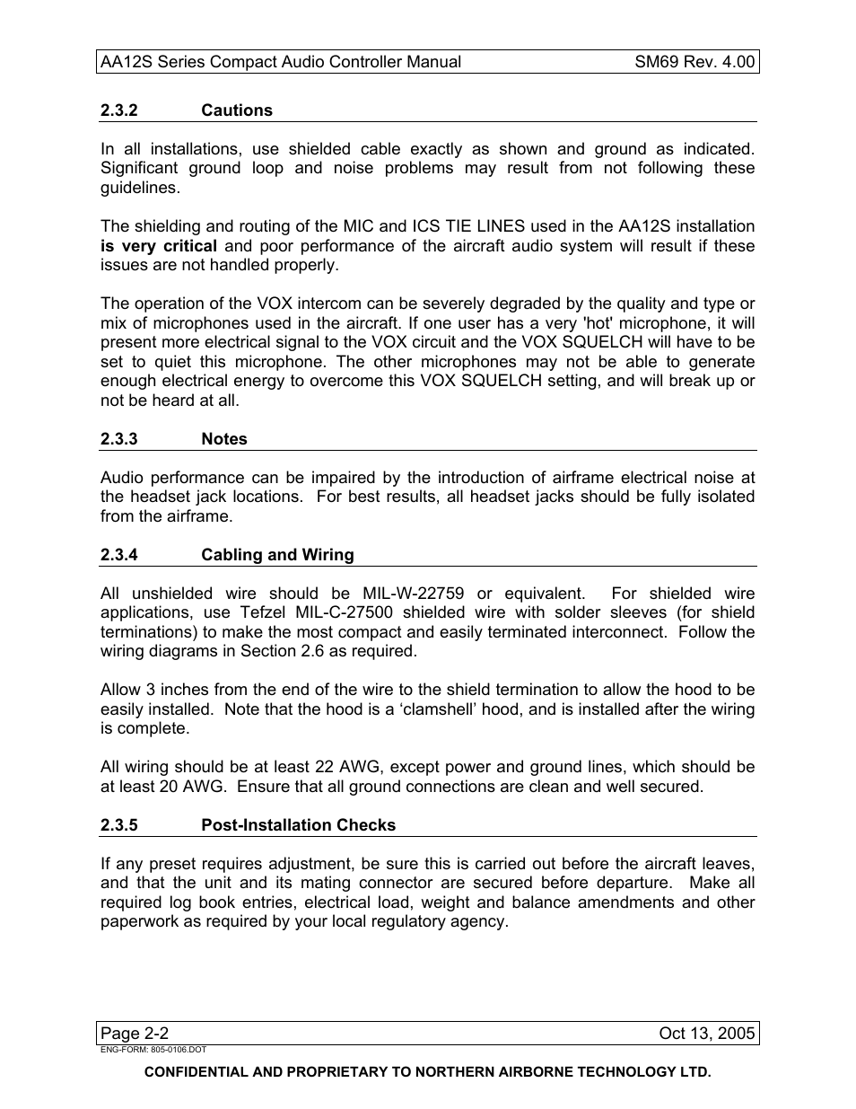 2 cautions, 3 notes, 4 cabling and wiring | 5 post-installation checks | NAT SM69 AA12S Series User Manual | Page 16 / 34