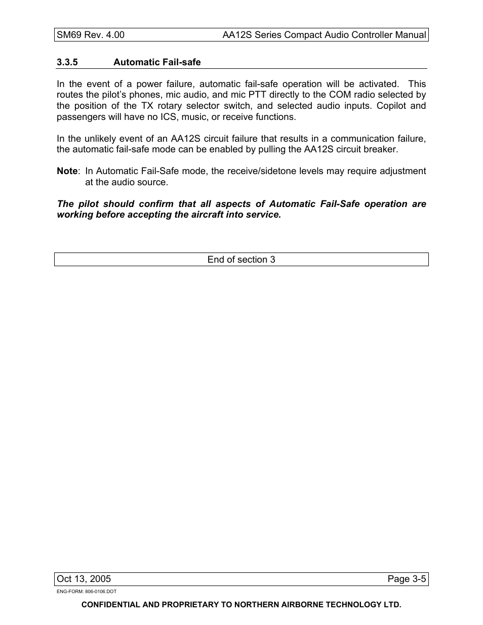 5 automatic fail-safe | NAT SM69 AA12S Series User Manual | Page 33 / 34