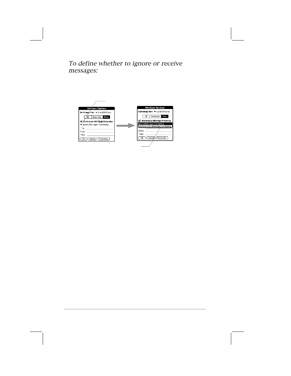Defining filter strings | 3Com PalmPilot User Manual | Page 32 / 75