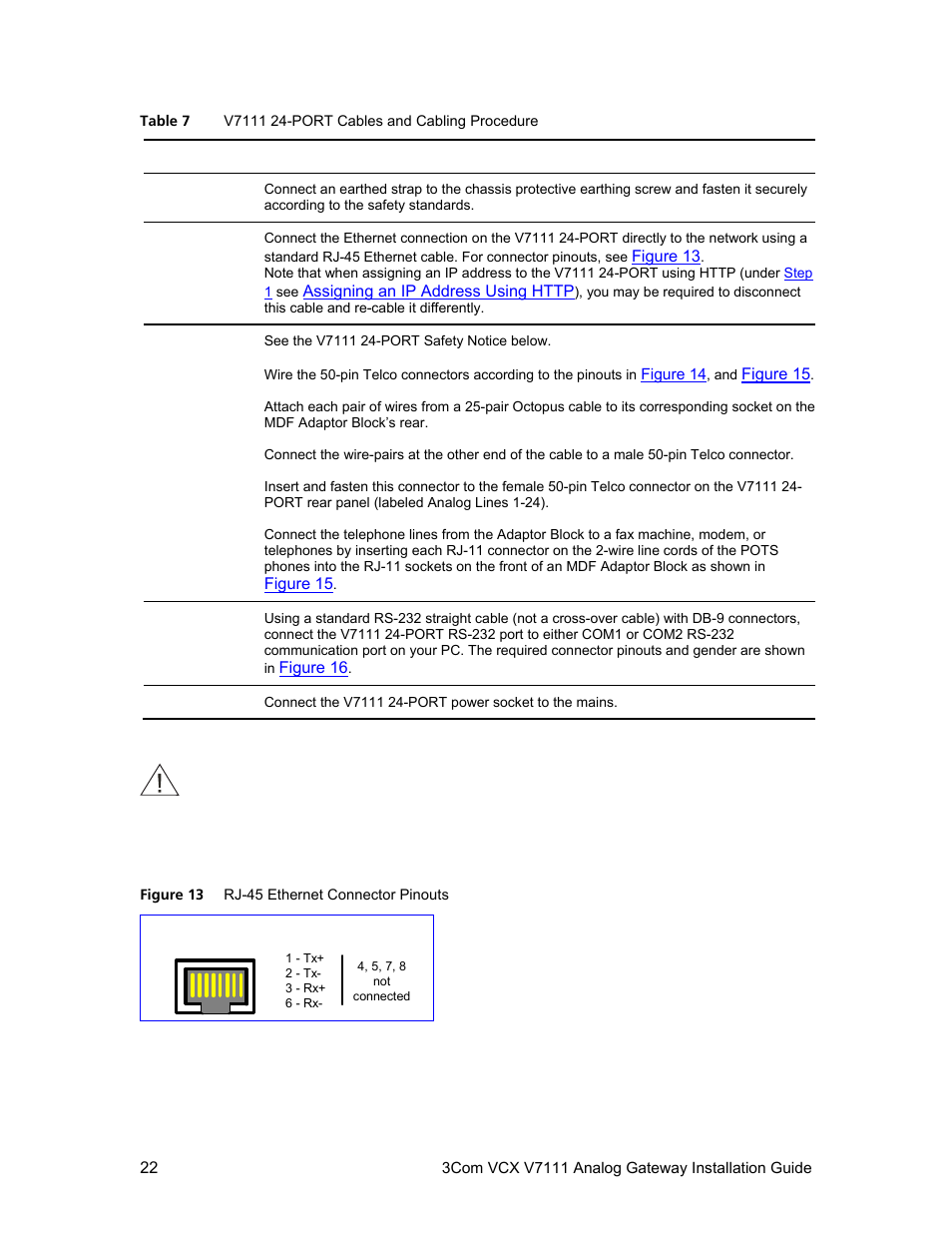 Table 7 | 3Com V7111 User Manual | Page 22 / 71