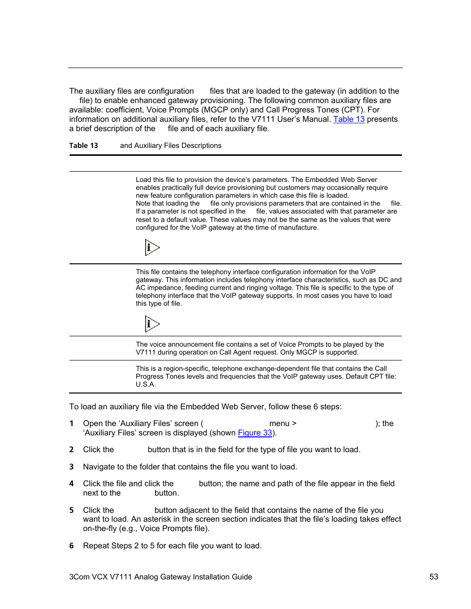 Updating the auxiliary files | 3Com V7111 User Manual | Page 53 / 71