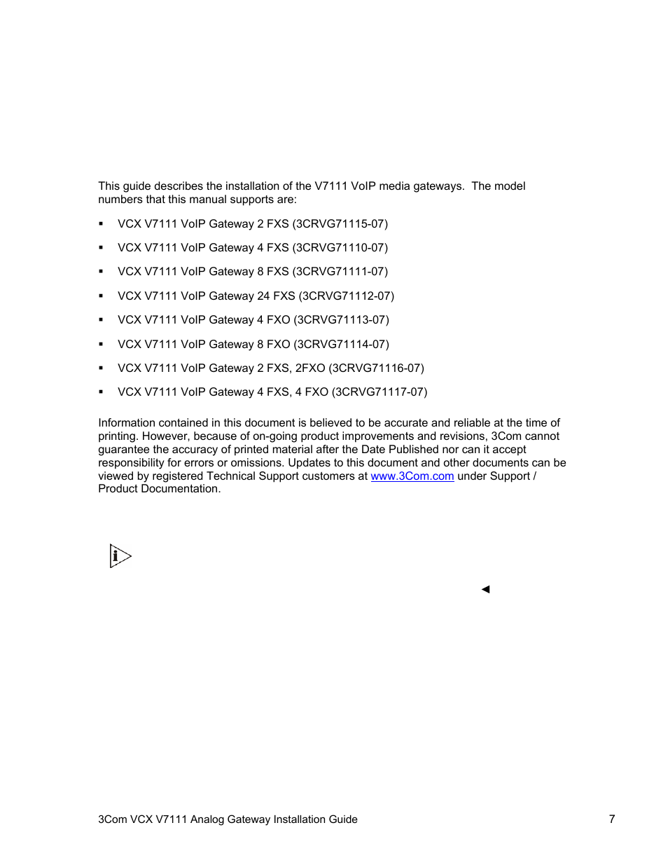 Bout, Uide | 3Com V7111 User Manual | Page 7 / 71