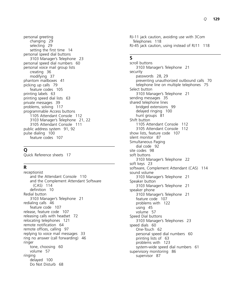3Com NBX 900-0208 User Manual | Page 129 / 130
