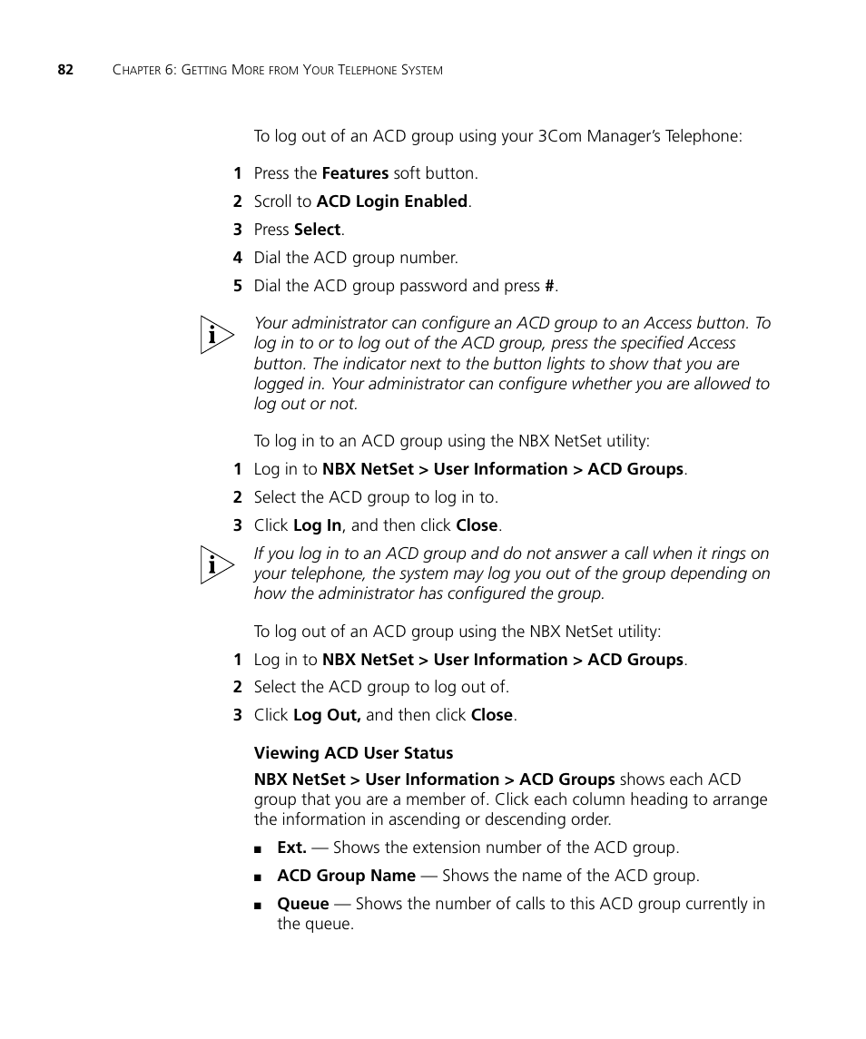 3Com NBX 900-0208 User Manual | Page 82 / 130