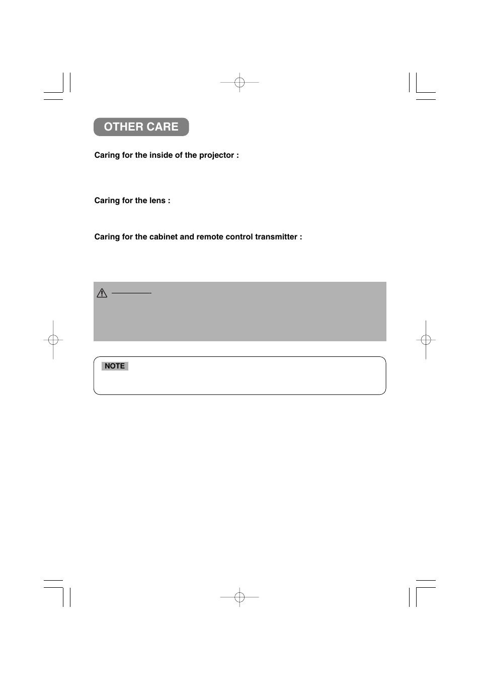 Other care | 3M X40 User Manual | Page 34 / 40