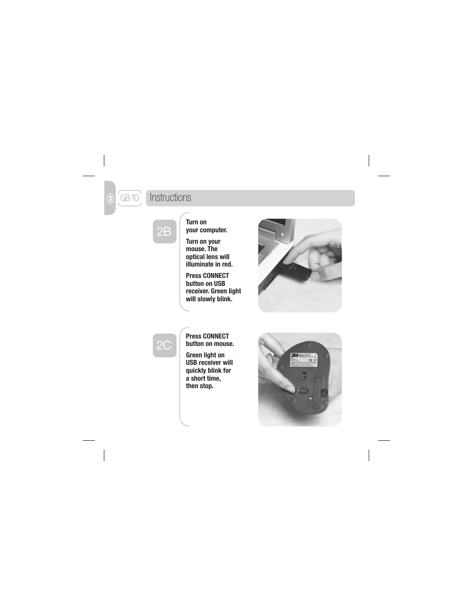 2b 2c, Instructions | 3M EM 550GPS User Manual | Page 10 / 98