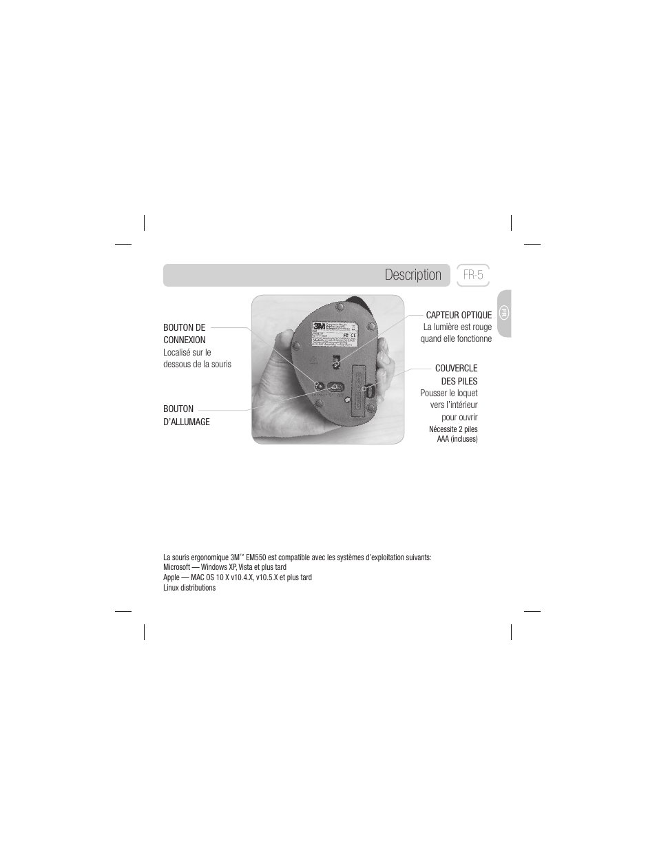 Description, Fr-5 | 3M EM 550GPS User Manual | Page 19 / 98
