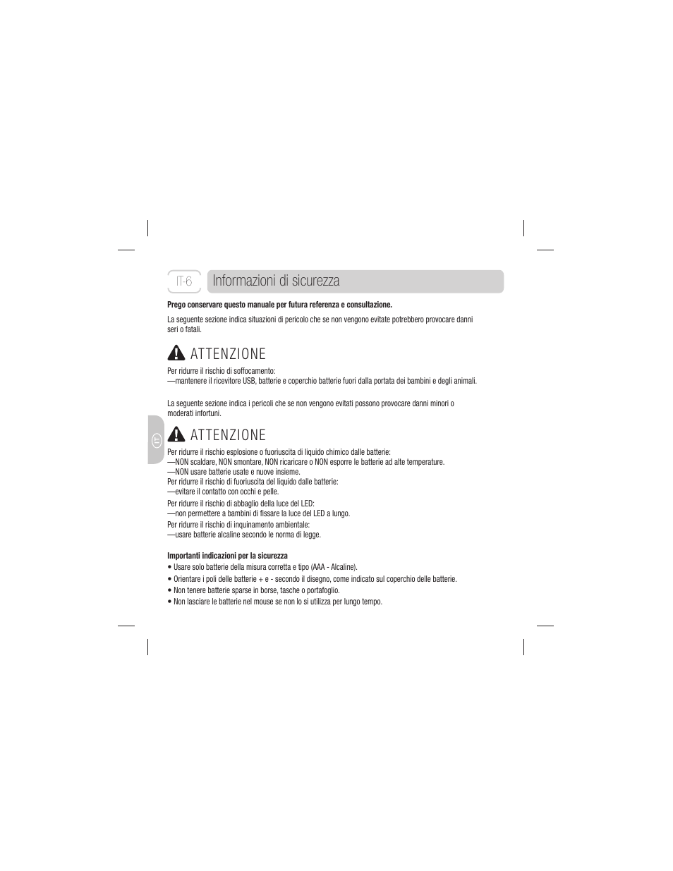 Informazioni di sicurezza, Attenzione | 3M EM 550GPS User Manual | Page 62 / 98