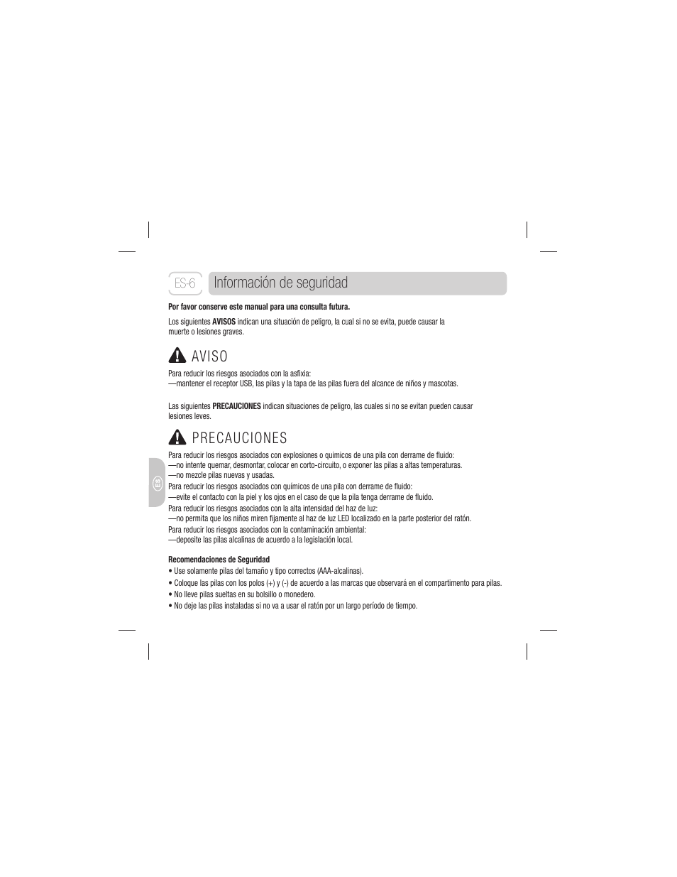 Información de seguridad, Preca uciones, Aviso | 3M EM 550GPS User Manual | Page 76 / 98