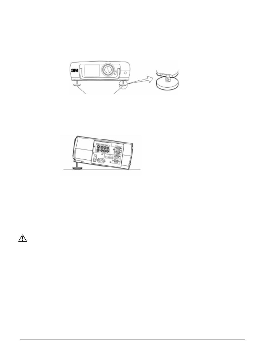 2 how to use foot adjusters | 3M MP8630 User Manual | Page 14 / 28
