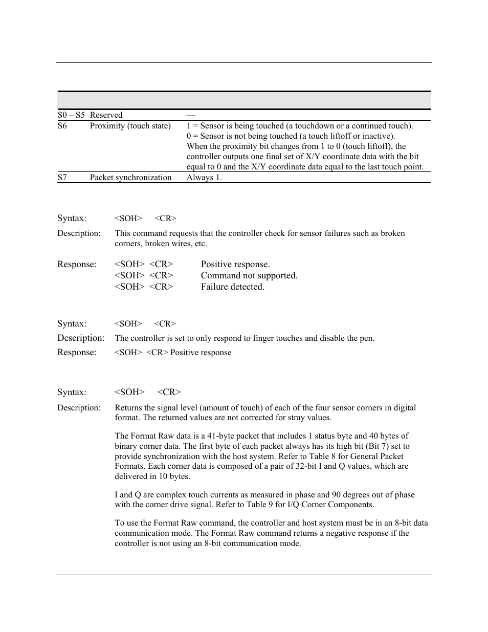 Diagnostic command, Finger only, Format raw | 3M Systems EX II 3700SP User Manual | Page 21 / 33