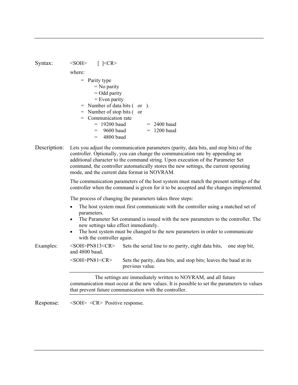 Parameter set | 3M Systems EX II 3700SP User Manual | Page 25 / 33