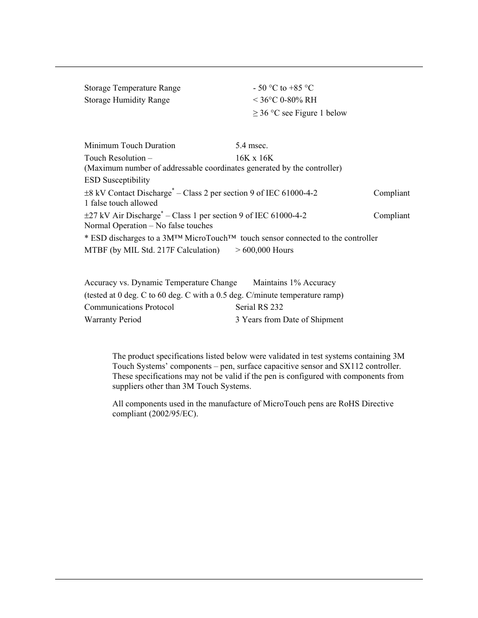 Pen technical specifications | 3M Systems EX II 3700SP User Manual | Page 31 / 33