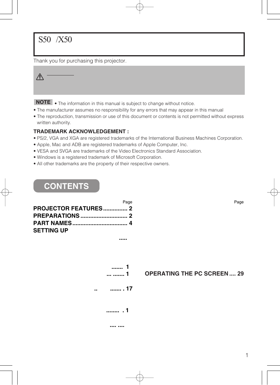 3M X50C User Manual | Page 2 / 41