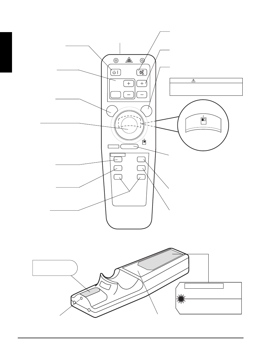 4 remote control transmitter, 4 remote control transmitter identification, English | Figure 2.3 remote control buttons | 3M MP8725 User Manual | Page 8 / 33