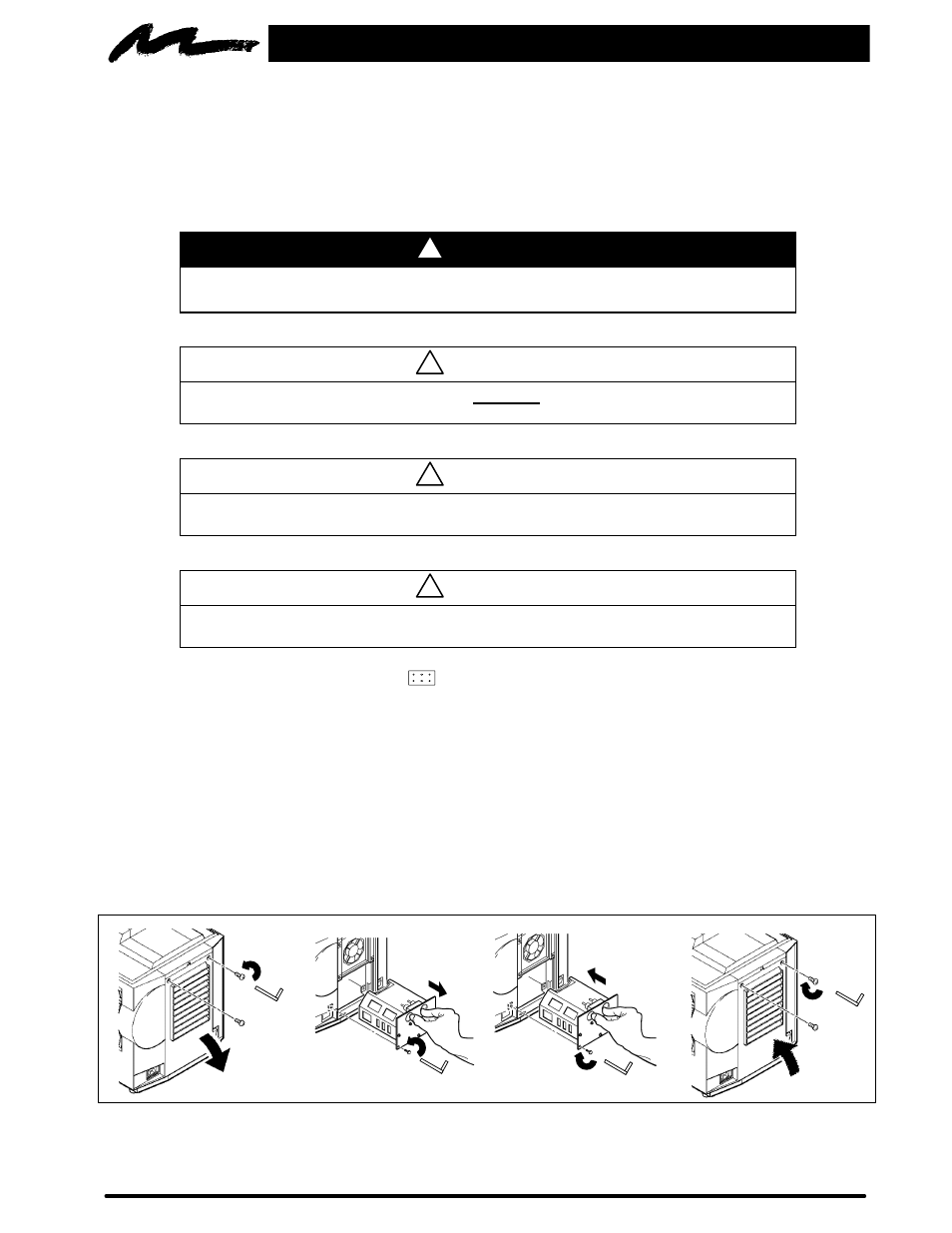 Appendix: technical information, A–1. mp8650 lamp replacement (110v machines only), Warning | Caution | 3M MP8650 User Manual | Page 27 / 32