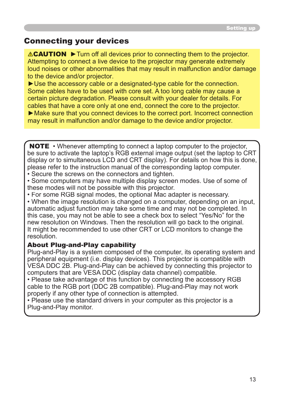 Connecting your devices | 3M S15 User Manual | Page 13 / 55