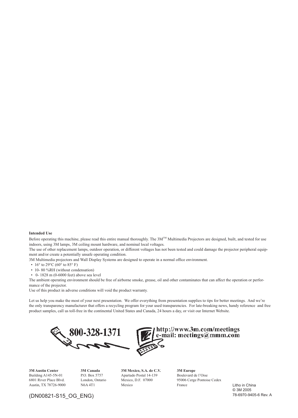 3M S15 User Manual | Page 55 / 55